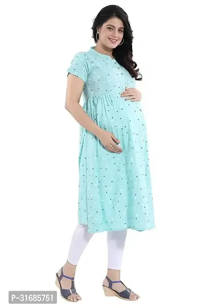 Beautiful Blue Rayon Printed Flared Kurta For Women-thumb0