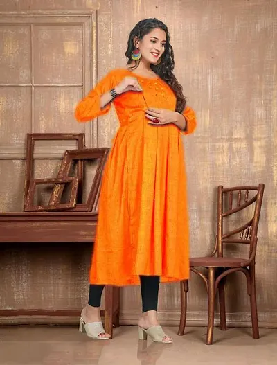 Stylish Rayon Solid Anarkali Kurtis