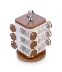 Useful Multipurpose 360 Degree Rotating Container Spice Rack with 12 Pieces Jars-thumb1