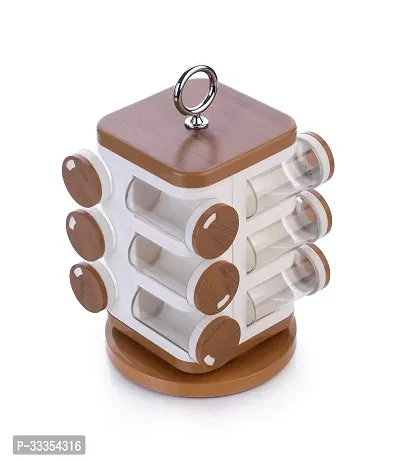 Useful Multipurpose 360 Degree Rotating Container Spice Rack with 12 Pieces Jars-thumb2