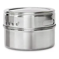 Useful Stainless Steel Round Storage Container Magnetic Spice Jars - Set of 9 Pieces-thumb2