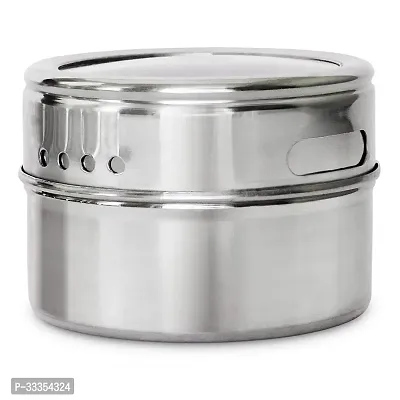 Useful Stainless Steel Round Storage Container Magnetic Spice Jars - Set of 9 Pieces-thumb3