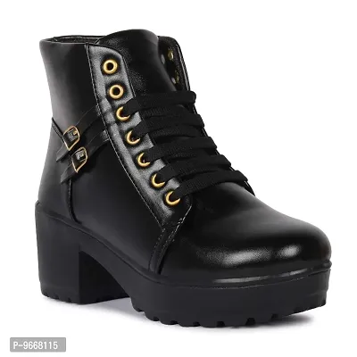 Unique boot with Zipper Leather Material trendy winter Boot For Women And Girls-thumb0