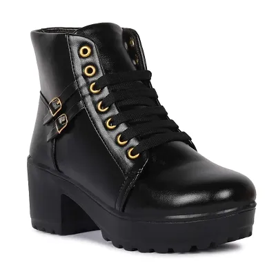 Unique boot with Zipper Leather Material trendy winter Boot For Women And Girls
