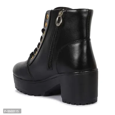 Unique boot with Zipper Leather Material trendy winter Boot For Women And Girls-thumb3