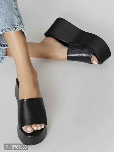 Women  Girls Fashionable Solid Platform Heels-thumb0