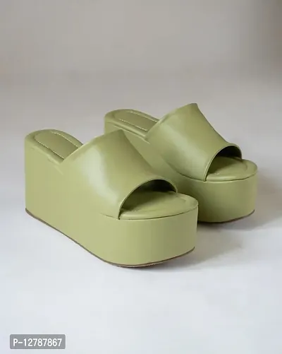 Women  Girls Fashionable Solid Platform Heels-thumb3