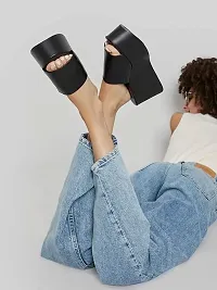 Women  Girls Fashionable Solid Platform Heels-thumb1