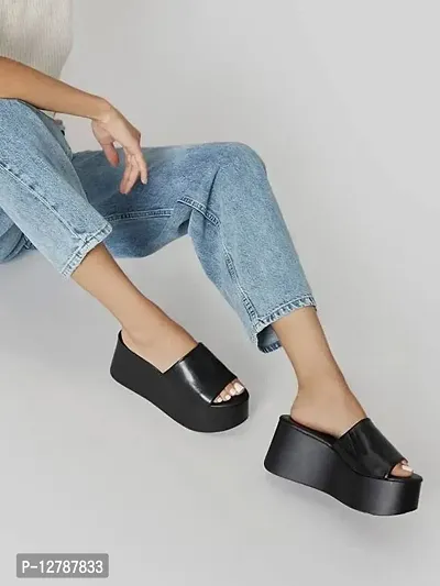 Women  Girls Fashionable Solid Platform Heels-thumb4