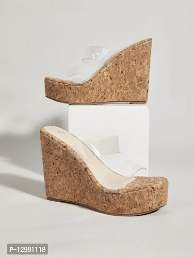 Clear strap best sale cork platform