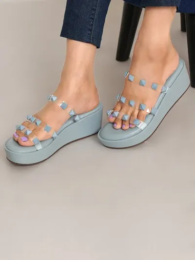 Must have New_In Studded Decor Sandals, Punk Wedge Slide Sandals