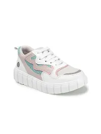 Hasten Women White Colourblocked Lightweight Sneakers-thumb1