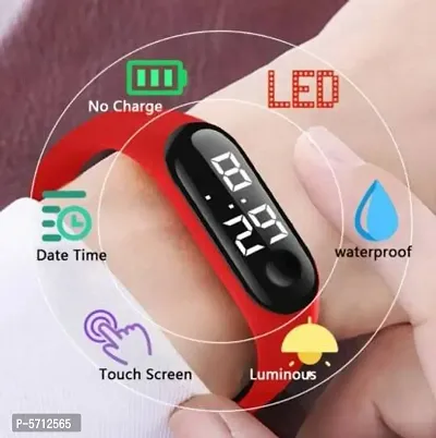 M5 Red Digital Touch Band Watch For Kids