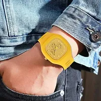 Trending Square Yellow Chrono Design Sports watch For Boys-thumb1