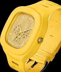 Trending Square Yellow Chrono Design Sports watch For Boys-thumb2