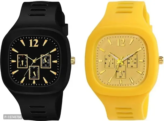 Combo Trending Square Chrono Design Dial Analog Watch For Boys