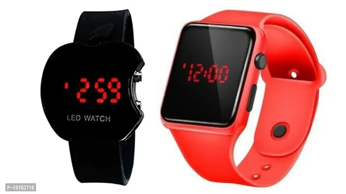 Combo Trending Apple LED Square LED Red Digital  Watch For Boys