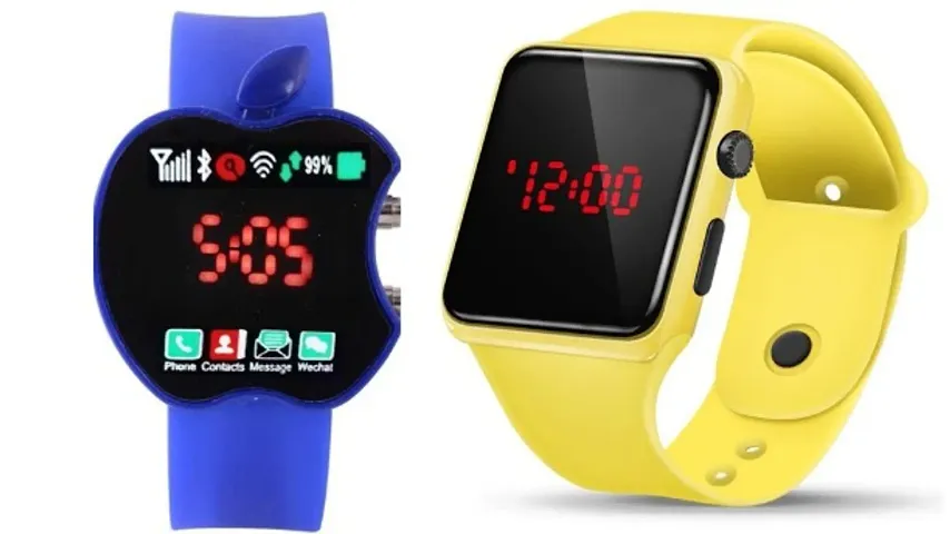 Combo Trending Apple LED Square LED Digital Watch For Boys