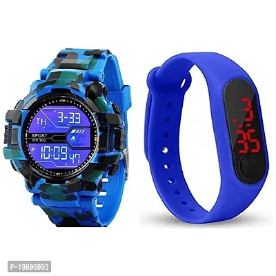 VY VY-120-40 Blue Chronograph Army Digital With LED Blue Band Digital Watch - For Men-thumb0