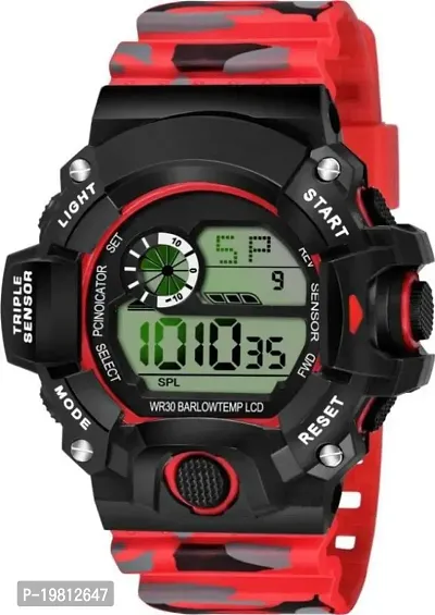 Red Sports Army Digital Watch Digital Watch - For Boys