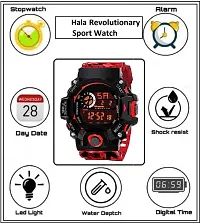 Red Digital Army Sports Multi Functional Watch With Black Band Digital Watch - For Boys-thumb4