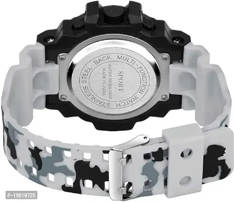 Grey Digital Army Sports Multi Functionnal Watch With Black Band Digital Watch - For Boys-thumb3