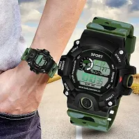 Green Digital Army Sports Multi Functionnal Watch With Black Band Digital Watch - For Boys-thumb1