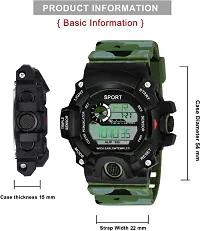 Green Digital Army Sports Multi Functionnal Watch With Black Band Digital Watch - For Boys-thumb2