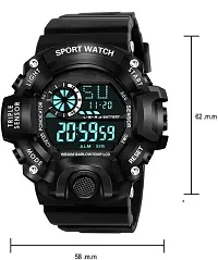 Black Digital Army Sports Multi Functionnal Watch With Black Band Digital Watch - For Boys-thumb3