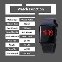 Black Digital Army Sports Multi Functionnal Watch With Black Band Digital Watch - For Boys-thumb2