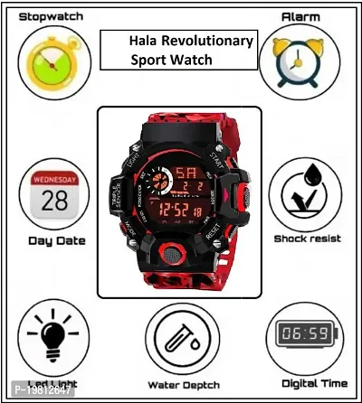 Red Sports Army Digital Watch Digital Watch - For Boys-thumb5