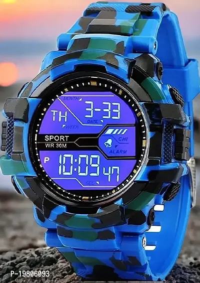 VY VY-120-40 Blue Chronograph Army Digital With LED Blue Band Digital Watch - For Men-thumb3