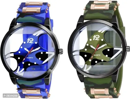 VY quartz Combo Curren Unique Stylish Blue  Green Dial with Strap Analog Watch - For Boys