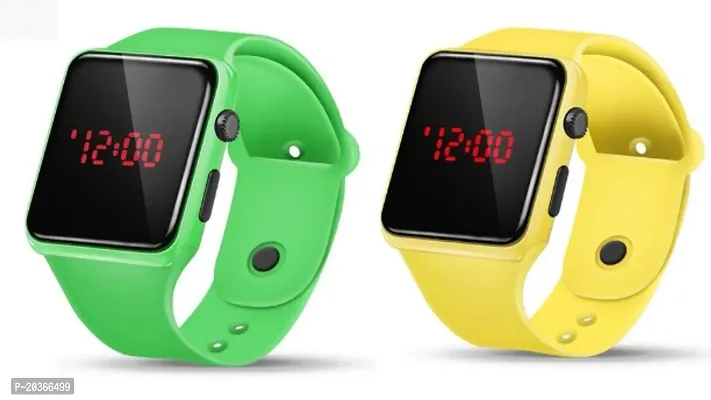 Digital Watch - For Boys SQUARE GREEN  YELLOW