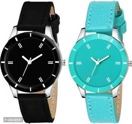 Analog Watch - For Girls Combo Unique Classic Black  Blue Dial With Strap