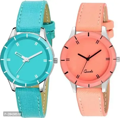 Analog Watch - For Girls Combo Unique Classic Blue  Pink Dial With Strap