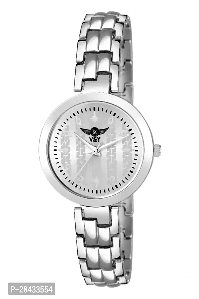 VY VY 4 STAR UNIQUE STYLISH WHITE DIAL WITH FANCY STAINLEES STEEL THIN STRAP Analog Watch - For Girls-thumb0