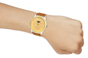 Golden Unique Analog Watch With Stylish and Simlpe Strap Analog Watch - For Men VY-24 GOLDEN-thumb3