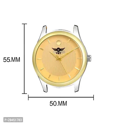 Golden Unique Analog Watch With Stylish and Simlpe Strap Analog Watch - For Men VY-24 GOLDEN-thumb5