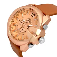 VY Unique Copper  Attaractive Dial with Brown Leather Strap Analog Watch - For Men-thumb1