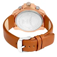 VY Unique Copper  Attaractive Dial with Brown Leather Strap Analog Watch - For Men-thumb2