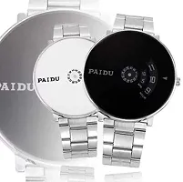 Trending Stylish Strap White  Black Paidu Combo Analog Watches - For Boys-thumb1
