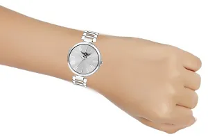 Stylish Girls Watch With White Dial  Stainless Steel Strap Analog Watch Analog Watch - For Girls VY-1100-thumb3