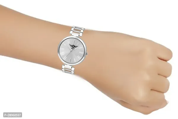 Stylish Girls Watch With White Dial  Stainless Steel Strap Analog Watch Analog Watch - For Girls VY-1100-thumb4