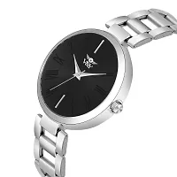 Attaractive Studded Black Dial with Fancy Stainless Steel Strap Analog Watch Analog Watch - For Girls VY-1100-thumb1