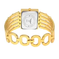 Luxury Design Gold Square Dial With Fancy Strap Partywear Analog Watch For Girls  Women-thumb3