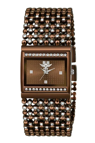 Luxury Design Studded Square Dial with Fancy Jewel Strap Analog Watch For Girls Women