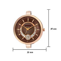 Designer Brown Dial Day-Date Display Function with Fancy Brown Jewel Strap Analog Watch For Girls  Women-thumb1