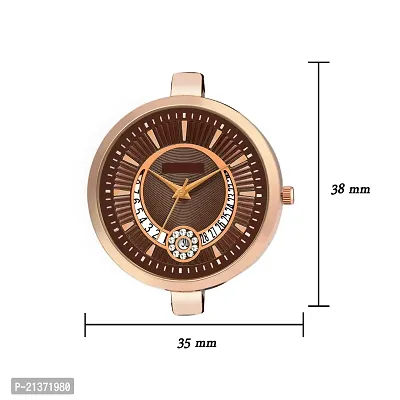 Designer Brown Dial Day-Date Display Function with Fancy Brown Jewel Strap Analog Watch For Girls  Women-thumb2