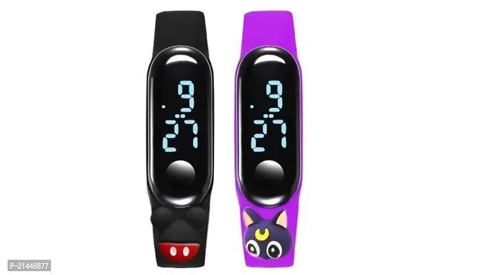 Modern Digital Watches for Kids Unisex, Pack of 2